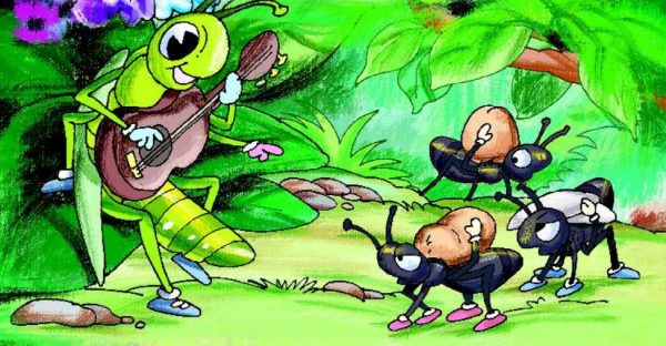 narrative text fable - the ant and the grasshopper